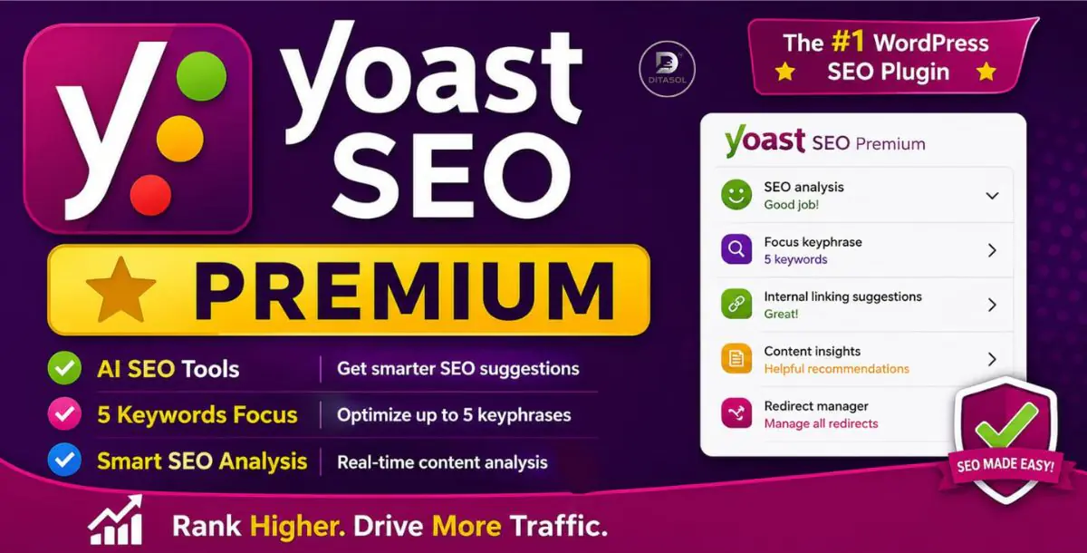 🚀 Yoast SEO Premium – Optimize Your Website for Better Rankings